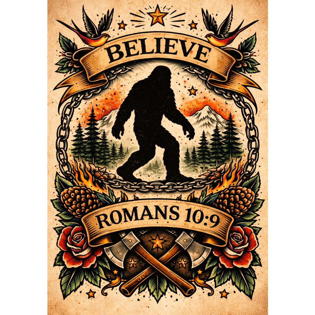 Believe Christian BIg and Tall T-Shirt | Romans 10:9