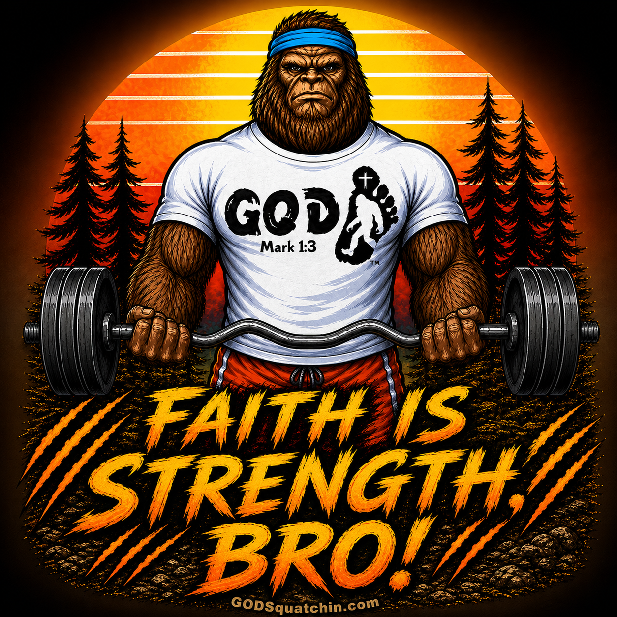 Faith Is Strength Bro Sleveless T-Shirt | Brother Squatch | Nehemiah 8:10
