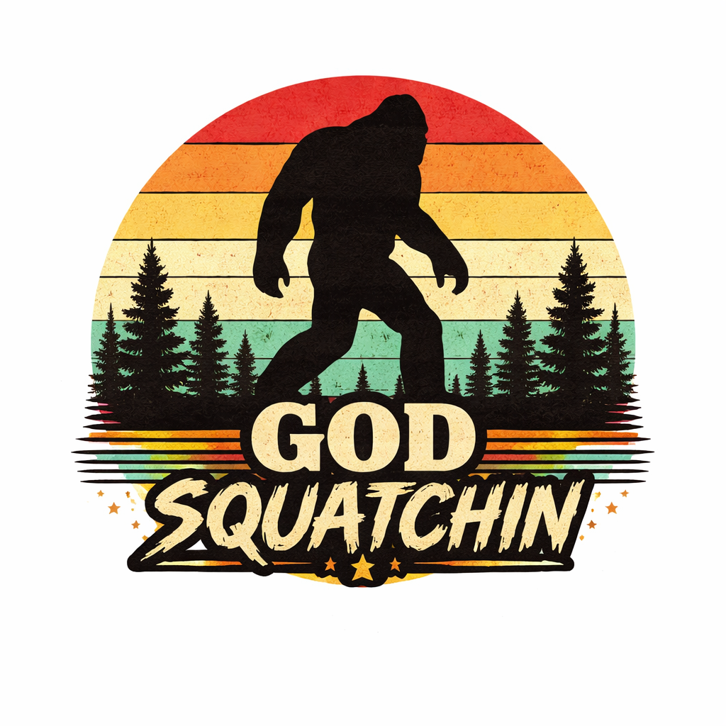 GodSquatchin Retro Bigfoot T-Shirt | Mark 1:3